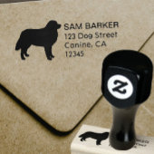 Bernese Mountain Dog Silhouette Return Address Rubberstempel