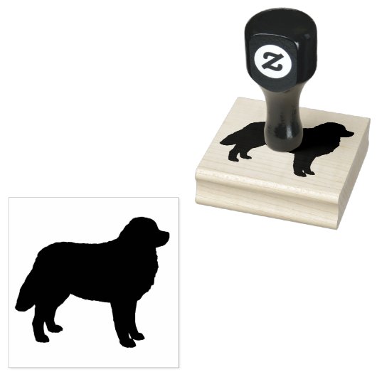 Bernese Mountain Dog Silhouette Rubberstempel (Gestempeld)