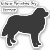 Bernese Mountain Dog Silhouette Sticker (Voorkant)
