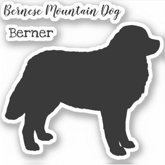 Bernese Mountain Dog Silhouette Sticker (Voorkant)
