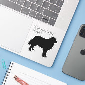 Bernese Mountain Dog Silhouette Sticker (Laptop met iPhone)