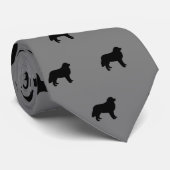 Bernese Mountain Dog Silhouettes Berners Pattern Stropdas (Opgerold)