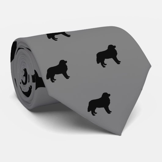 Bernese Mountain Dog Silhouettes Berners Pattern Stropdas (Opgerold)