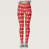 Bernese Mountain Dog Silhouettes-kerstpatroon Leggings (Voorkant)