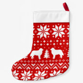 Bernese Mountain Dog Silhouettes Pattern Cute Kleine Kerstsok (Achterkant)