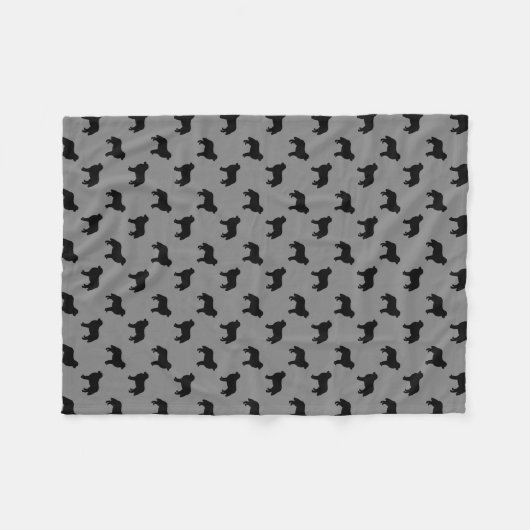 Bernese Mountain Dog Silhouettes Pattern Gray Fleece Deken (Voorkant (Horizontaal))