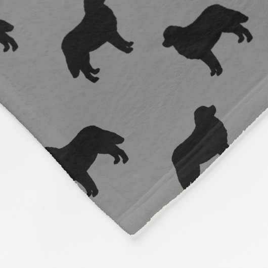 Bernese Mountain Dog Silhouettes Pattern Gray Fleece Deken (Hoek)