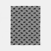Bernese Mountain Dog Silhouettes Pattern Gray Fleece Deken (Voorkant)