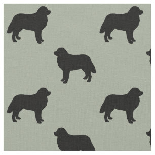 Bernese Mountain Dog Silhouettes Patterned Stof