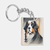 Bernese Mountain Dog Sleutelhanger (Voorkant Links)