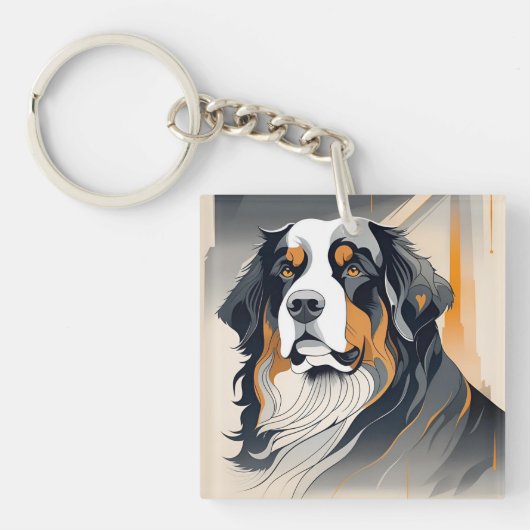 Bernese Mountain Dog Sleutelhanger (Voorkant)