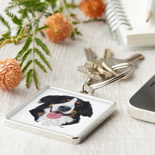 Bernese Mountain Dog Sleutelhanger (Zijkant)