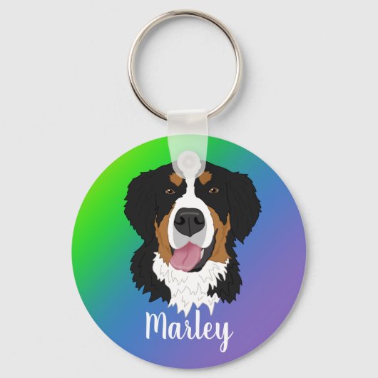 Bernese Mountain Dog Sleutelhanger (Voorkant)