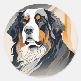 Bernese Mountain Dog-sleutelhanger Ronde Sticker