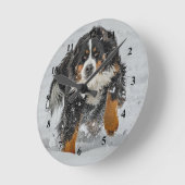 Bernese Mountain Dog Snow Foto Ronde Klok (Hoek)