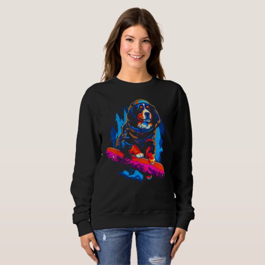 Bernese Mountain Dog Snowboard Trui (Voorkant volledig)