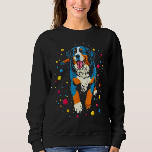 Bernese Mountain Dog Space Science Cosmos Trui (Voorkant)