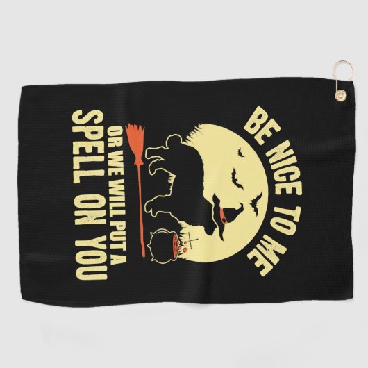 Bernese Mountain Dog Spell on You Halloween Costum Golfhanddoek (Horizontaal)