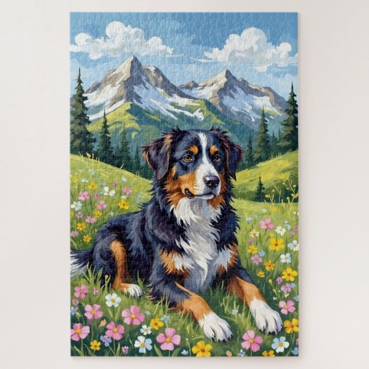 Bernese Mountain Dog Spring Alpine Meadow Legpuzzel (Verticaal)
