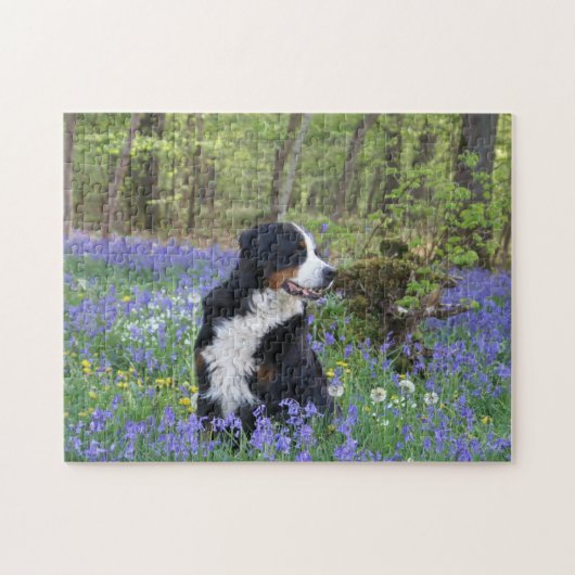 Bernese Mountain Dog Spring Woodland Legpuzzel (Horizontaal)