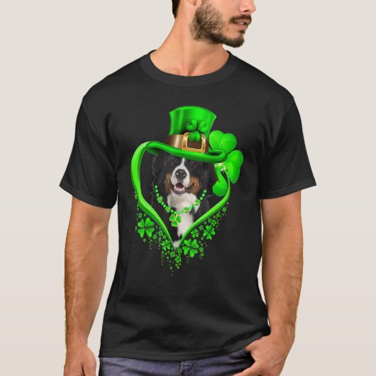 Bernese Mountain Dog St Patricks Day Lover Irish S T-shirt (Voorkant)