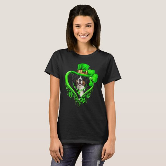 Bernese Mountain Dog St Patricks Day Lover Irish S T-shirt (Voorkant volledig)