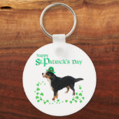 Bernese Mountain Dog St. Patrick's Day Sleutelhanger (Voorkant)