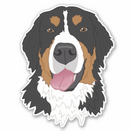 Bernese Mountain Dog Sticker (Voorkant)