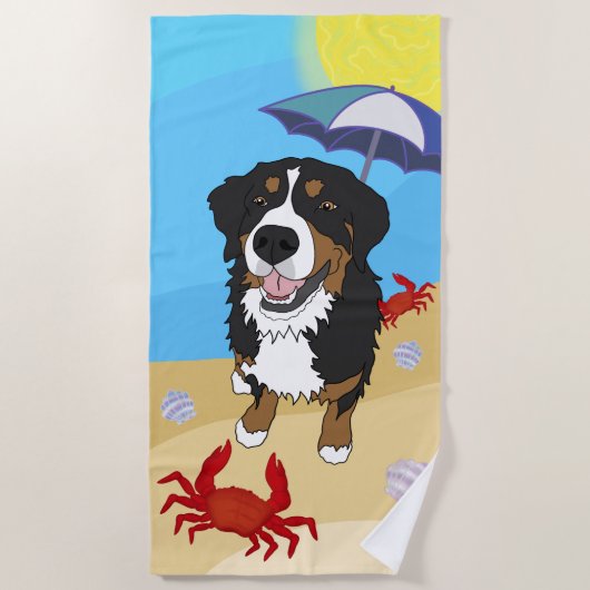 Bernese Mountain Dog Strandlaken (Voorkant)