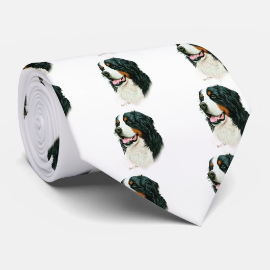 Bernese Mountain Dog Stropdas (Opgerold)