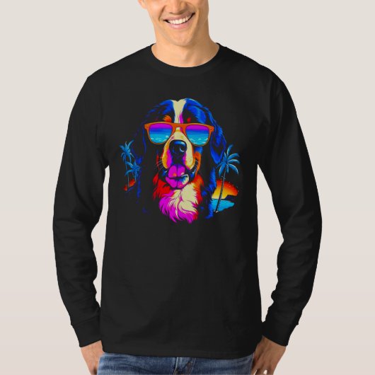 Bernese Mountain Dog Summer Party T-shirt (Voorkant)