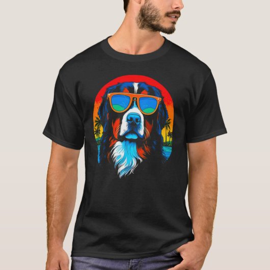 Bernese Mountain Dog Sunglasses Summer T-shirt (Voorkant)