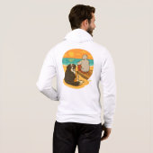 Bernese Mountain Dog Sunset Beach Companion Hoodie (Achterkant volledig)