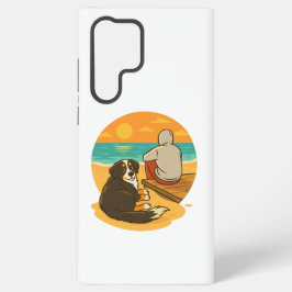 Bernese Mountain Dog Sunset Beach Companion Samsung Galaxy Hoesje