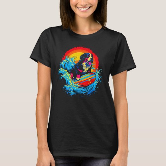 Bernese Mountain Dog Surf T-shirt (Voorkant)