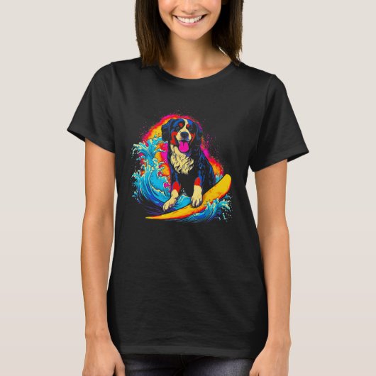 Bernese Mountain Dog Surfer T-shirt (Voorkant)
