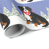 Bernese Mountain Dog Swiss Cross Cadeaupapier (Rol Hoek)