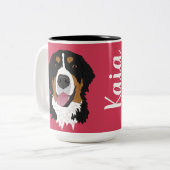 Bernese Mountain Dog Tweekleurige Koffiemok (Voorkant links)