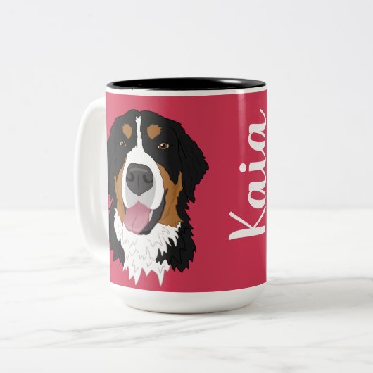 Bernese Mountain Dog Tweekleurige Koffiemok (Voorkant links)