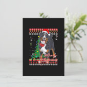 Bernese Mountain Dog Ugly KerstSweater Shirt Kaart (Staand voorkant)