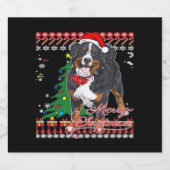 Bernese Mountain Dog Ugly KerstSweater Shirt Sparkling Wijnetiket (Enkel label)