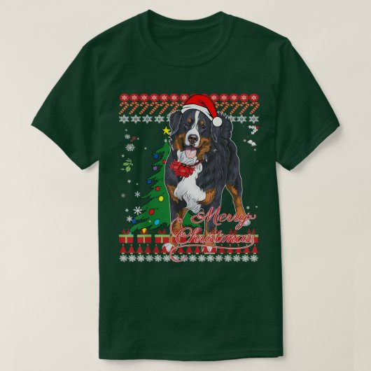 Bernese Mountain Dog Ugly KerstSweater T-shirt (Design voorkant)
