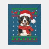 Bernese Mountain Dog Ugly Sweater Christmas Puppy Fleece Deken (Voorkant)