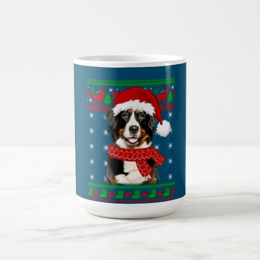 Bernese Mountain Dog Ugly Sweater Kerstpuppy Koffiemok (Center)