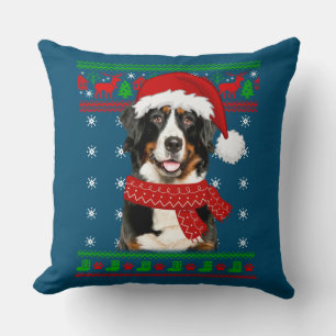 Bernese Mountain Dog Ugly Sweater Kerstpuppy Kussen