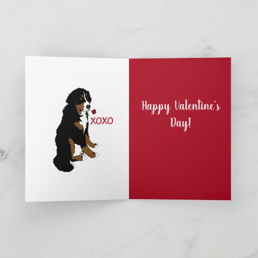 Bernese Mountain Dog Valentijn Day Kaart (Binnen)
