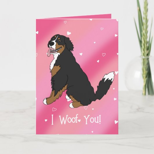 Bernese Mountain Dog Valentijnsdag Bedankkaart (Voorkant)