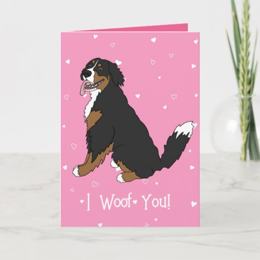 Bernese Mountain Dog Valentijnsdag Bedankkaart (Voorkant)