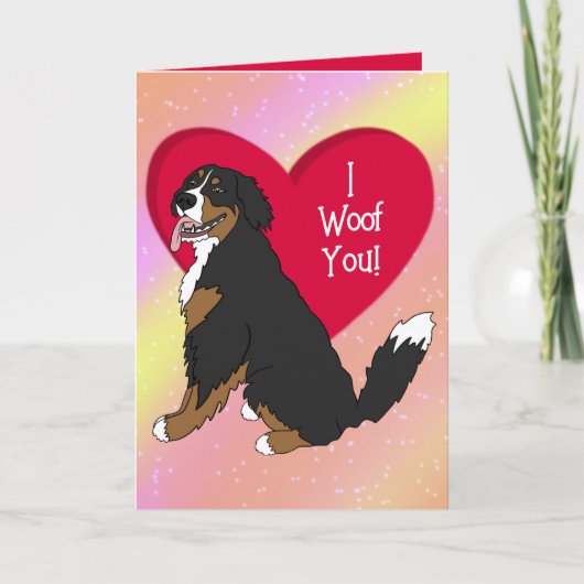 Bernese Mountain Dog Valentijnsdag Bedankkaart (Voorkant)