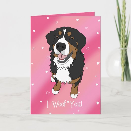 Bernese Mountain Dog Valentijnsdag Bedankkaart (Voorkant)